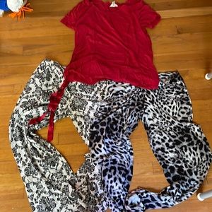 Pajama set- 2 pants, one top